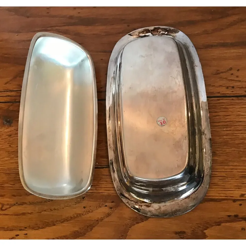 Vintage FB Rogers Silverplate Lidded Butter Dish Floral Handle